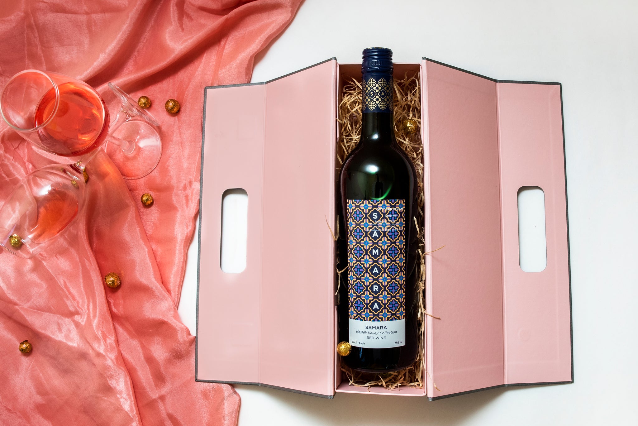Elegant Pink Wine Bag (Set of 5 Bags)