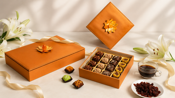 Metal Floral Gift Packaging - Rectangular, Orange
