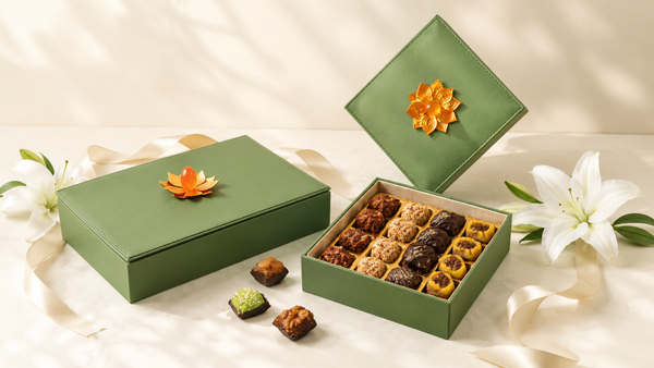 Metal Floral Gift Packaging - Rectangular, Green