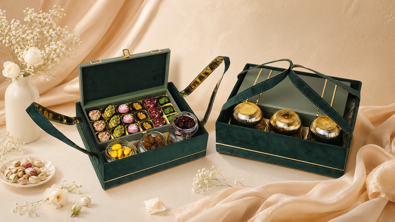 Velvet Hamper (Green)