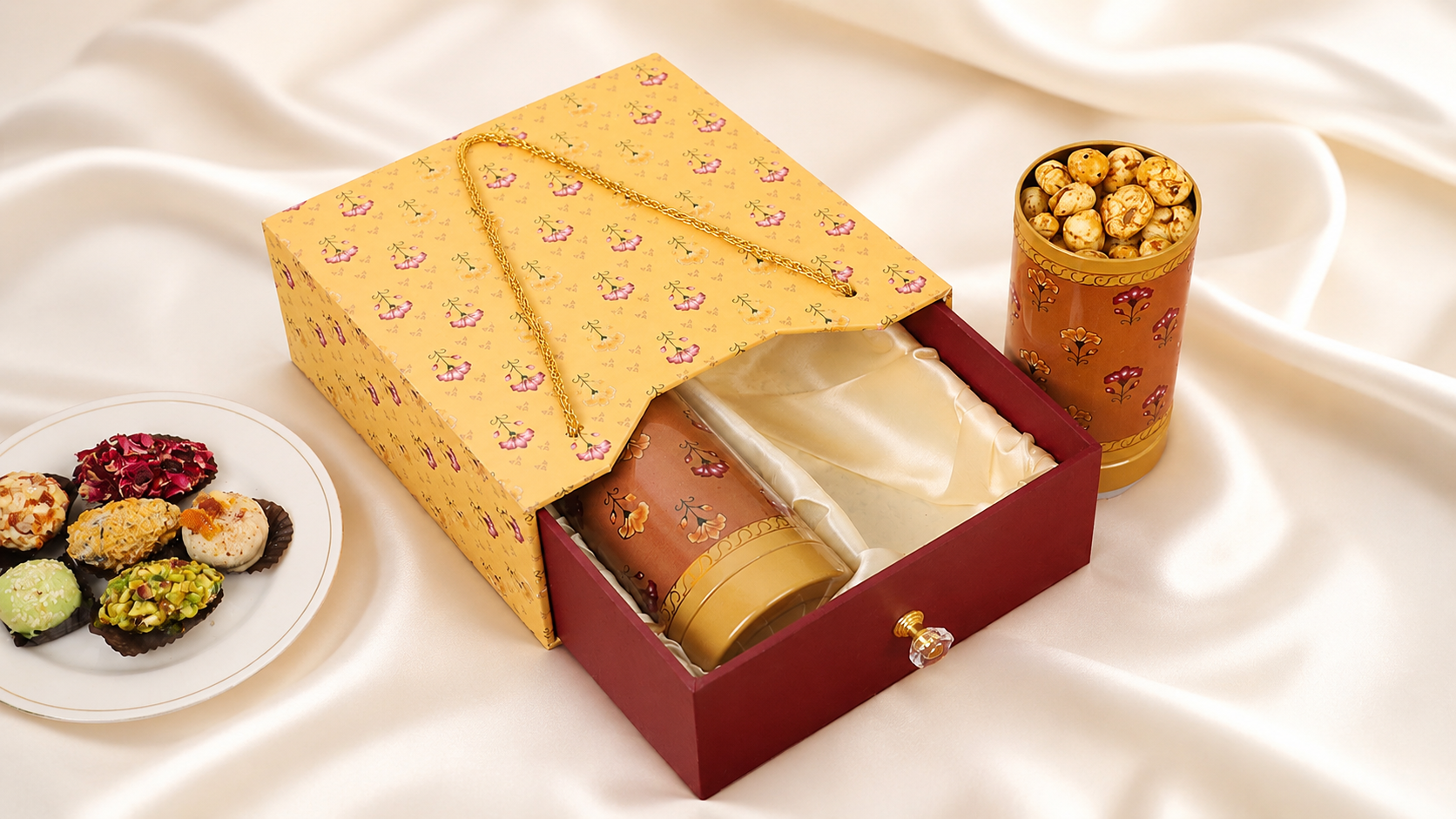 2-Tin Slider Box (Yellow Flower)