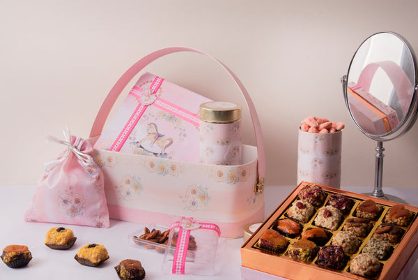 Baby Pink Basket Hamper Set - 5 Pieces