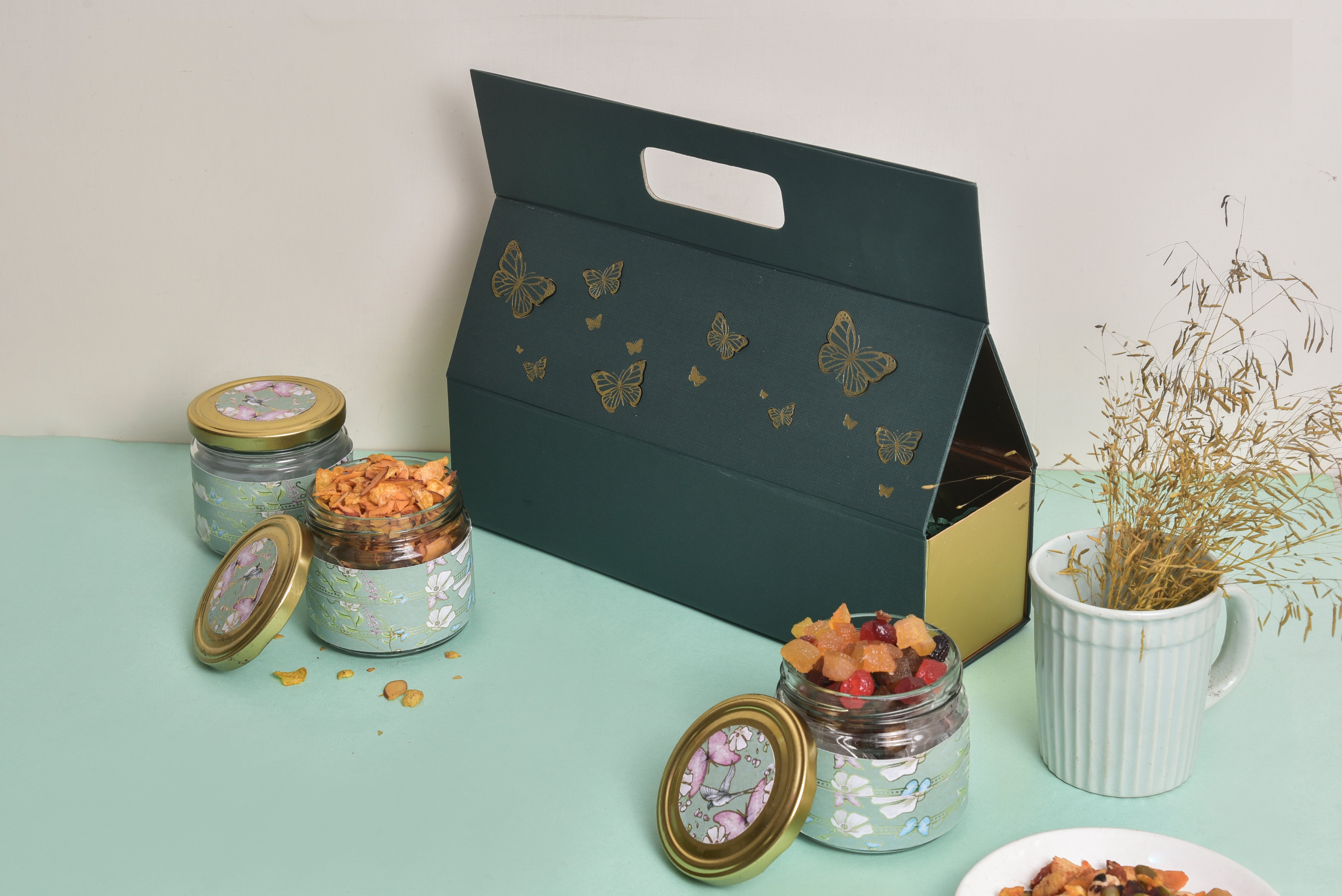 3 Jar Bag (Butterfly Green)